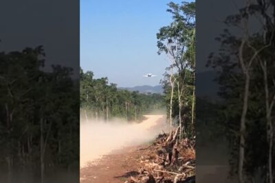 Helicóptero persigue avión narco escape pista clandestina Nicaragua.